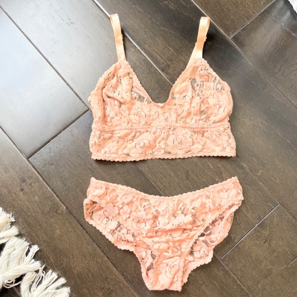 Underprotection 'Kira' longline lace bralette and panty, blush, S - Picture 7 of 16